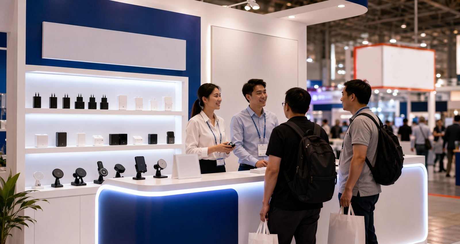 LIFOOST exhibition booth with charger samples