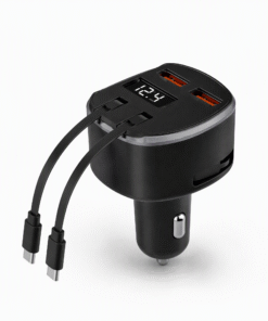 4 in 1 Retractable Car Charger with PD 100W Fast Charge - Car Chargers
