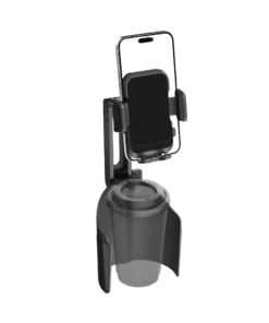 Universal Cup Phone Holder for Car Durable with Adjustable Handle 360° Rotation for iPhone Android and Smartphone - Suction & Dashboard