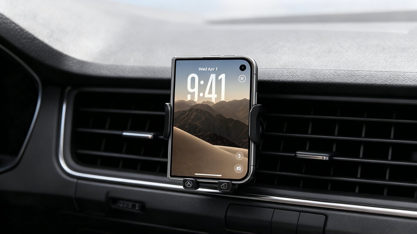 iPhone Duo folded and charging on DuoMount