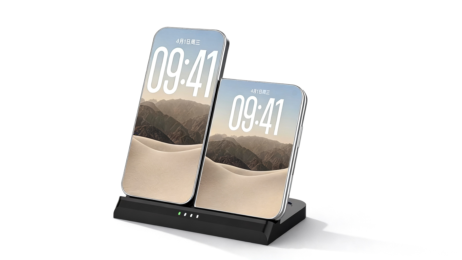 iPhone Duo charging on DuoCharge in the folded position